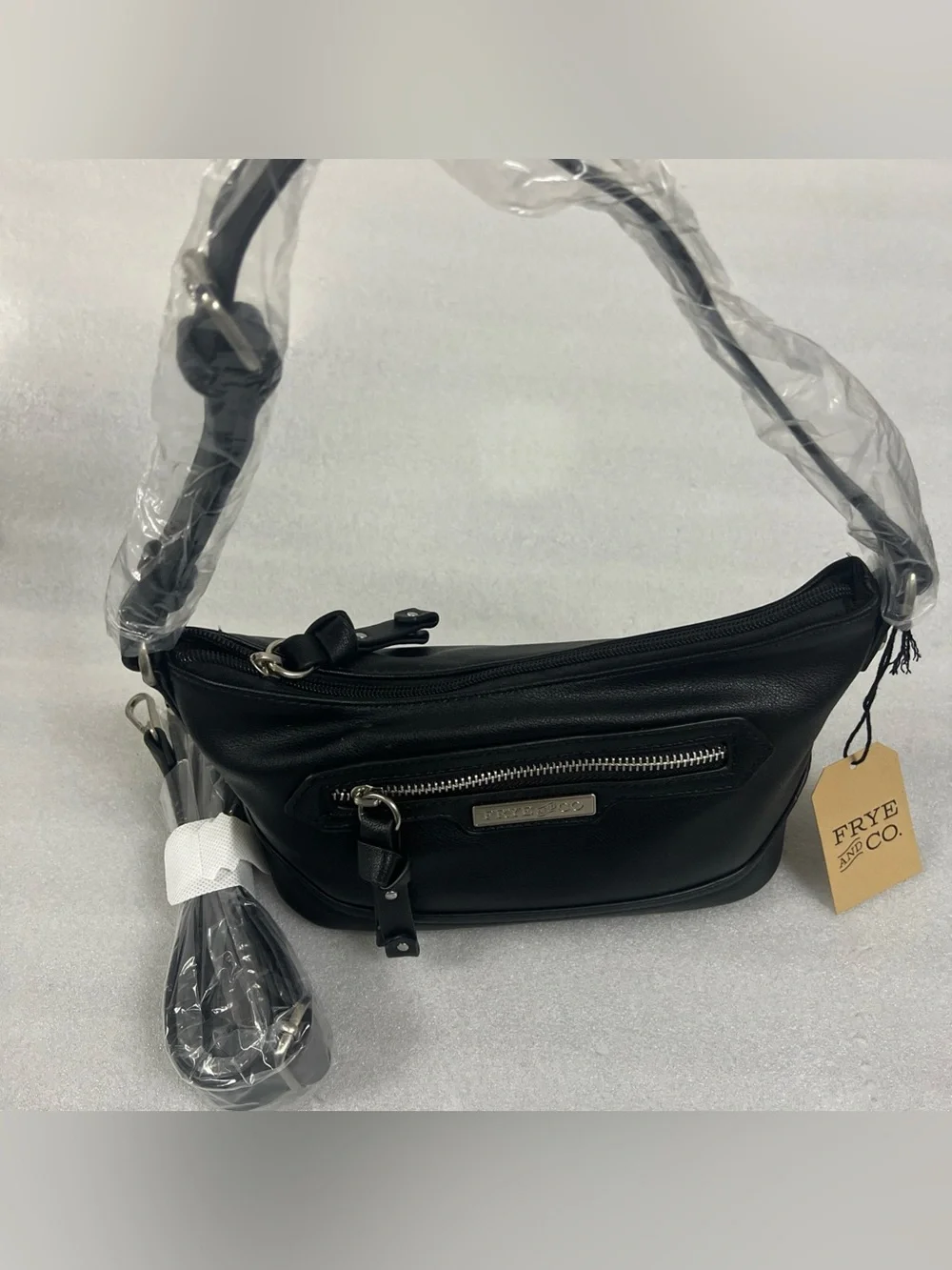 Frye And Co Shoulder Bag Womens Black Faux Leather Core Crossbody Purse
